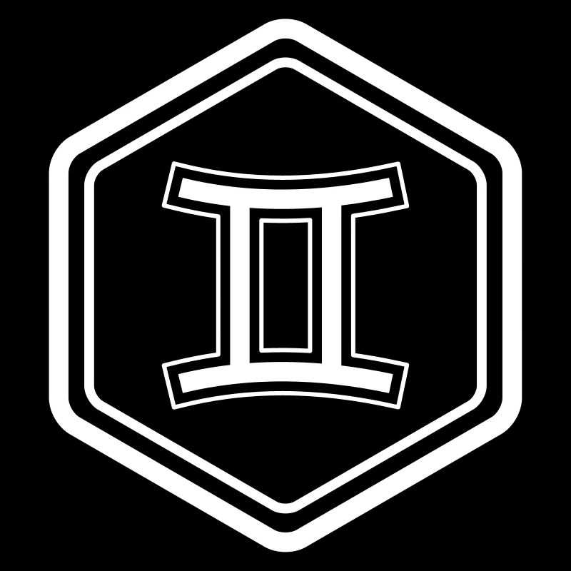 Zodiac Sign Gemini Symbol Hexagon Vector