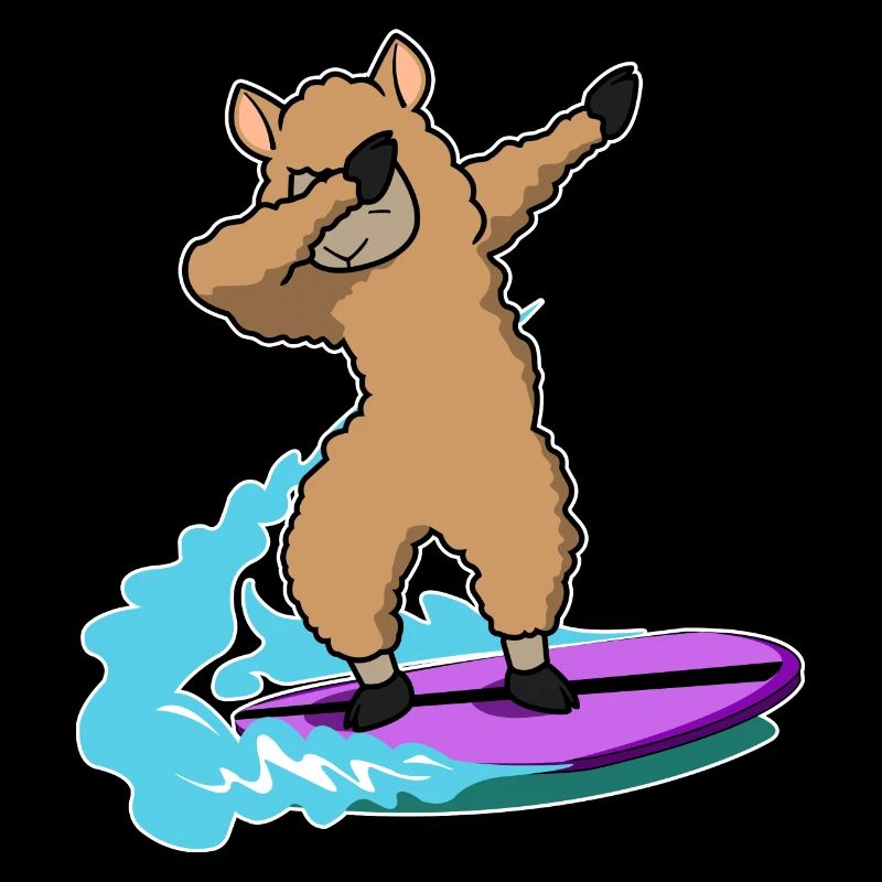dab dabbing lama surfing saying geschenkidee lamas