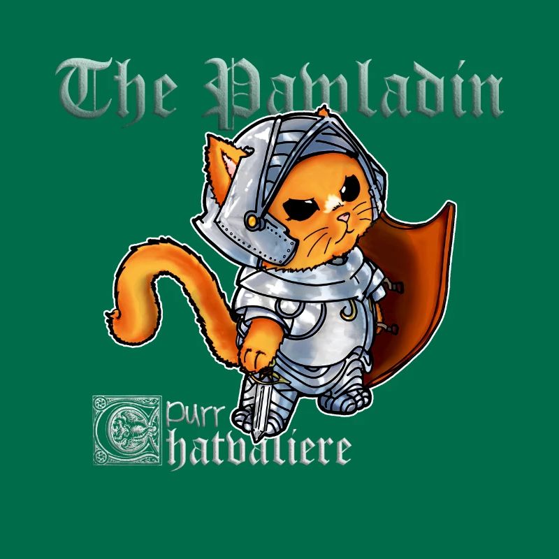 Mignon chat paladin chevalier avec épée