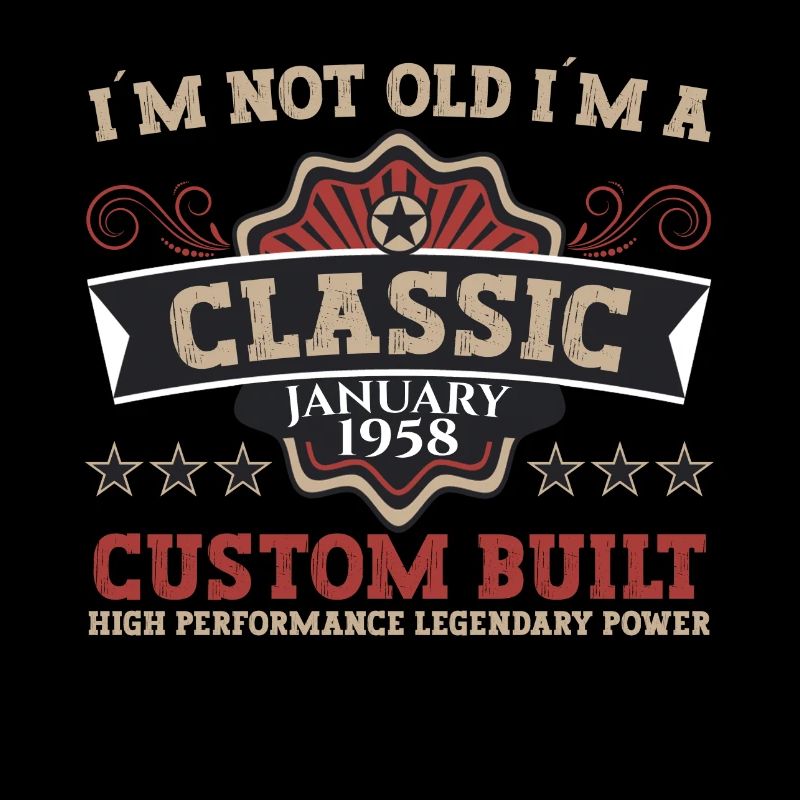 Born 1958 January 65th birthday Gift man