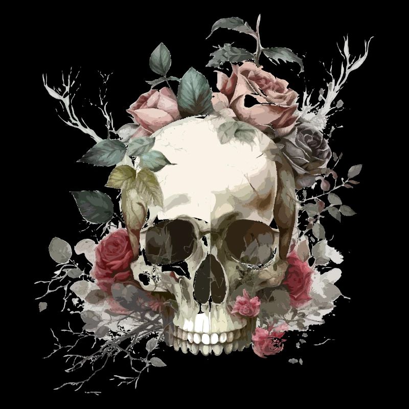 Skull with roses