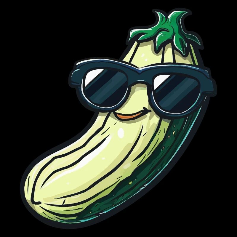 Gurke mit Sonnenbrille