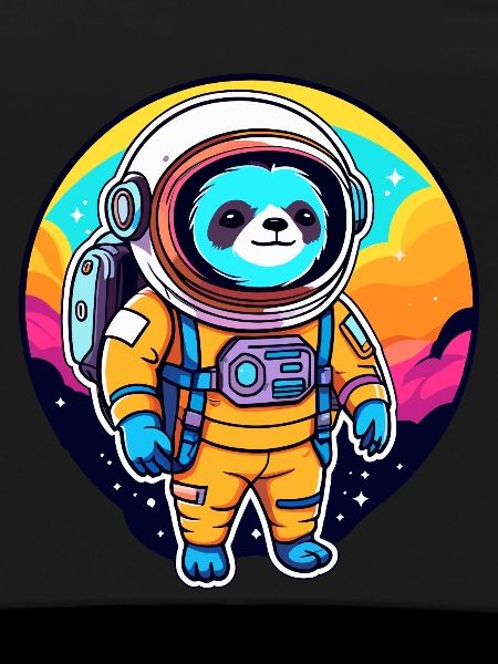 Sloth Astronaut Illustration