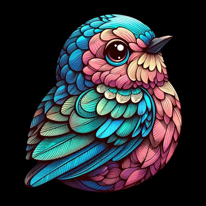 Vibrant Feathered Serenity