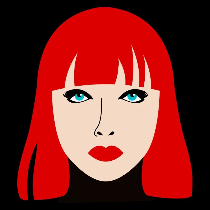 Femme rousse aux yeux bleus