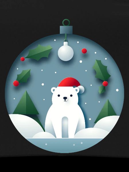 Eisbär in Weihnachtskugel