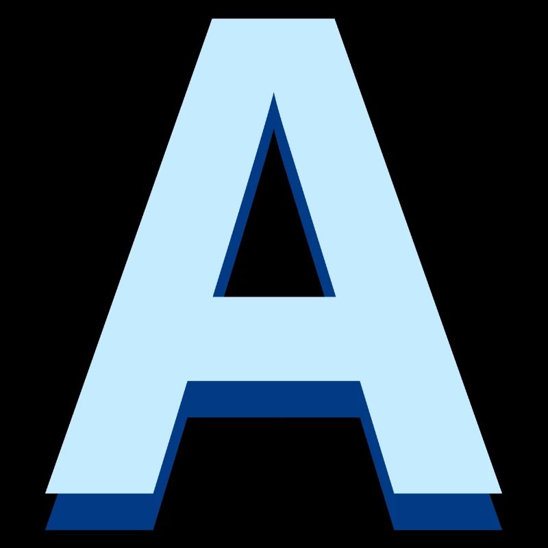 Buchstabe A Blue Pop und Modern