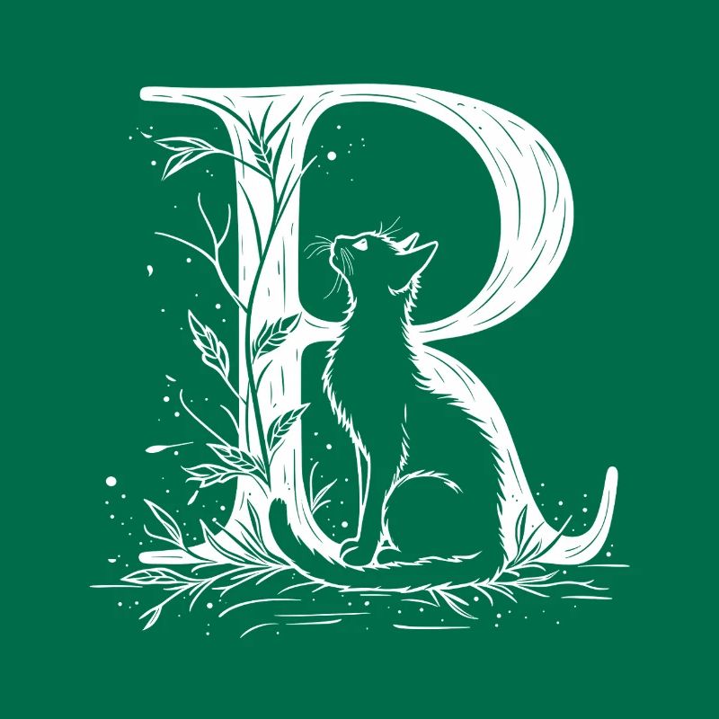 Buchstabe R mit Katze
