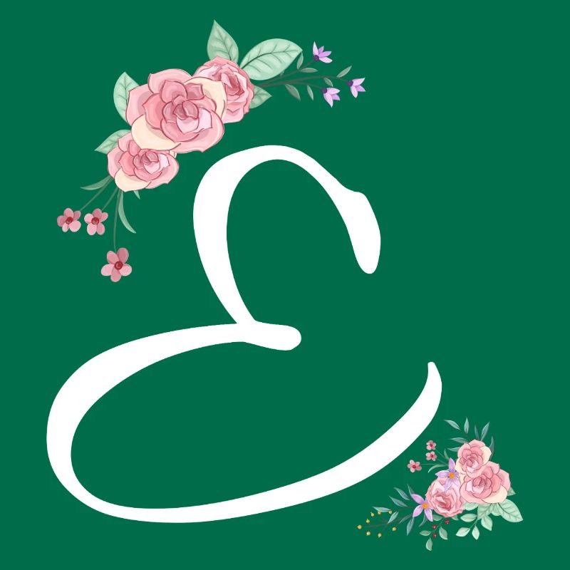 Lettre e fleurs