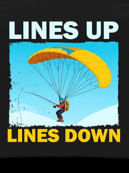 Crashing parachutist with banner