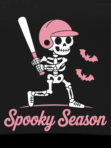 Spooky Skeleton Baseball en rose