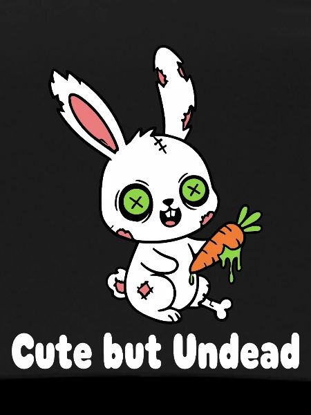 Cute zombie bunny with carrot