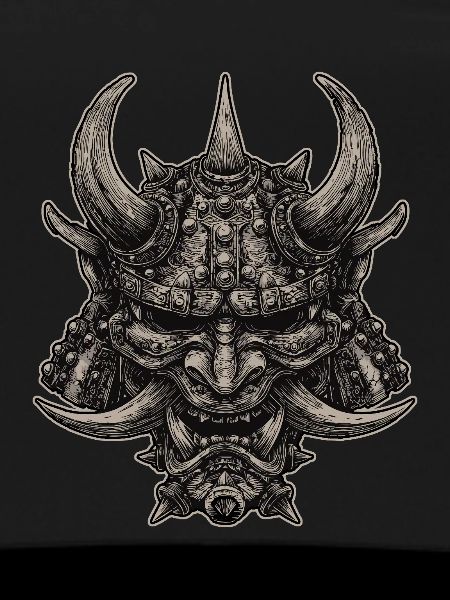 Dämonischer Samurai Helm Oni Maske
