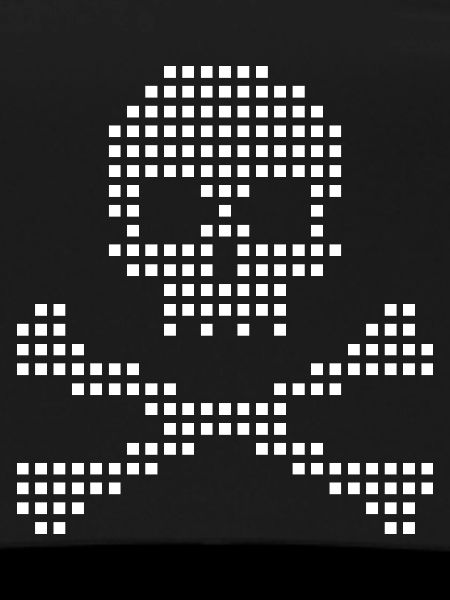 Pixel Skull and Crossbones