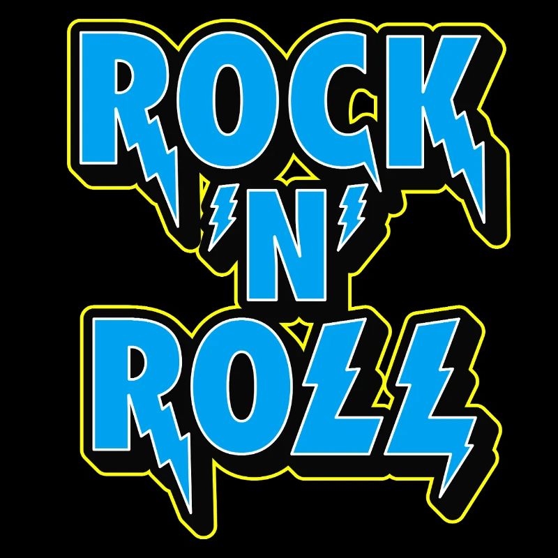 Rock 'N' Roll Typographic 3D Logo