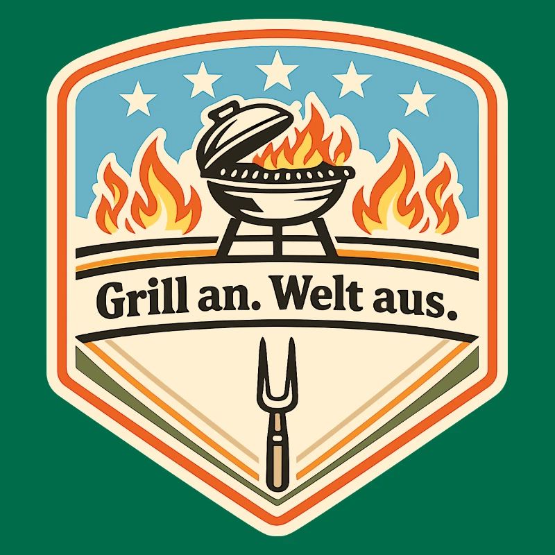 Grill Abzeichen Welt Aus Patch