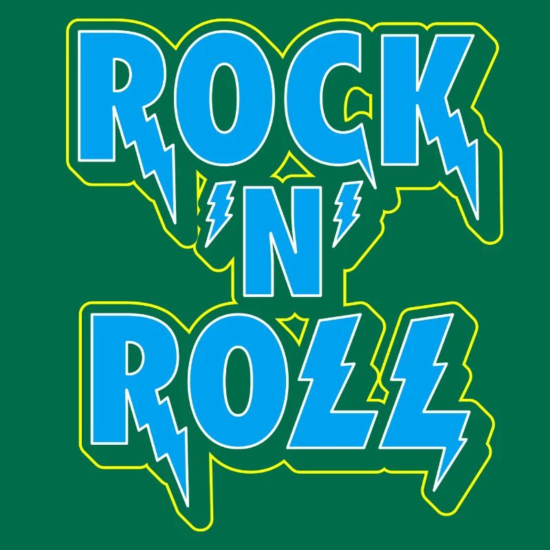 Rock 'N' Roll Typographic 3D Logo