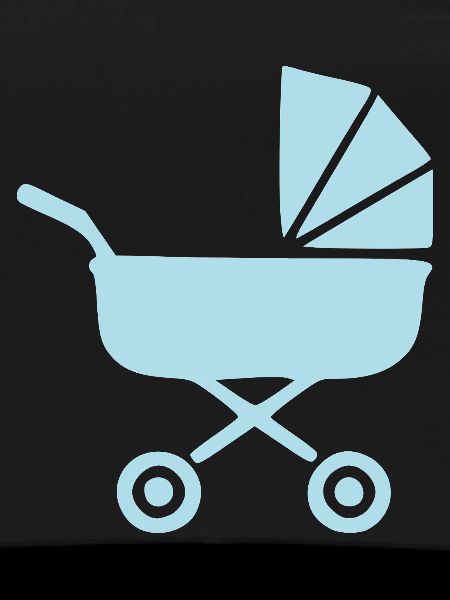 Blauer Kinderwagen Baby Geburt Geschenk 