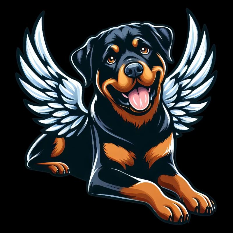 Süßer Rottweiler Engel Comic-Stil