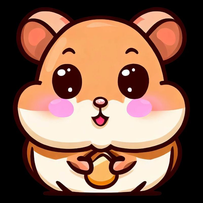 Cute hamster with cheeks full of nuts