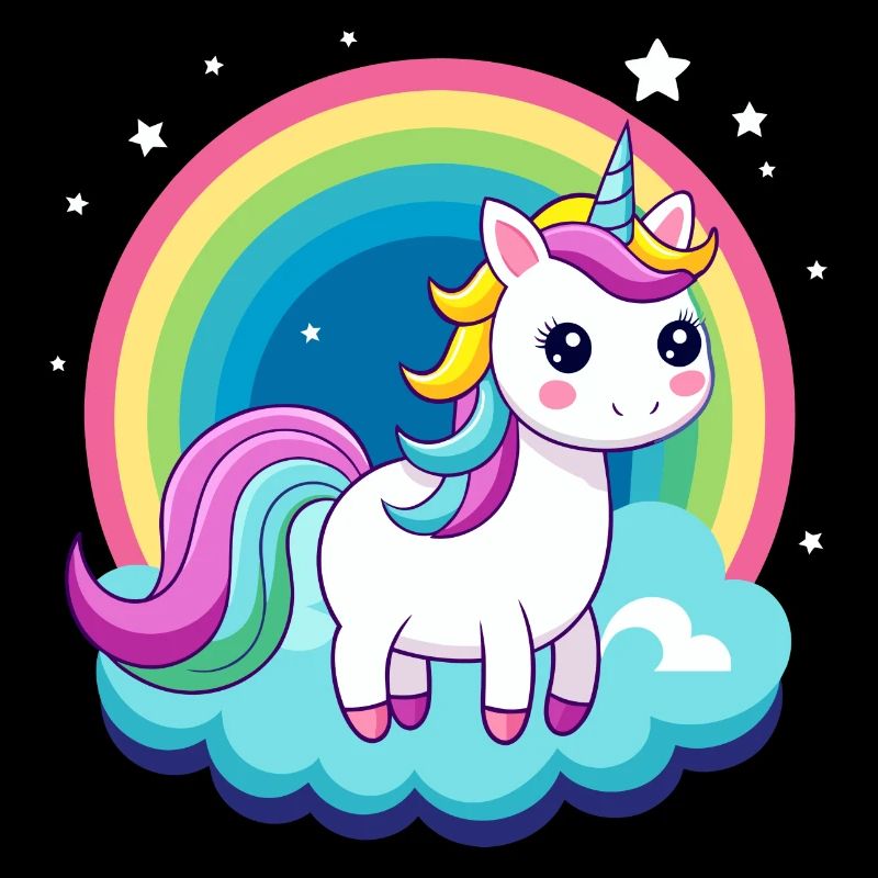 Süßes Regenbogen-Einhorn