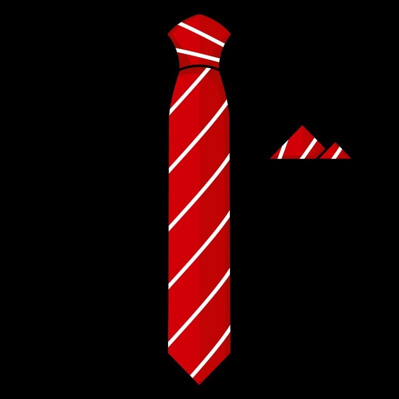 Tie with handkerchief red tie substitute
