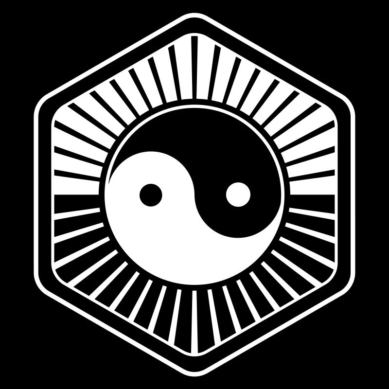 Yin Yang Hexagone Lever du soleil &Coucher du Soleil