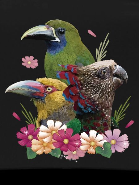 Toucans and parrot