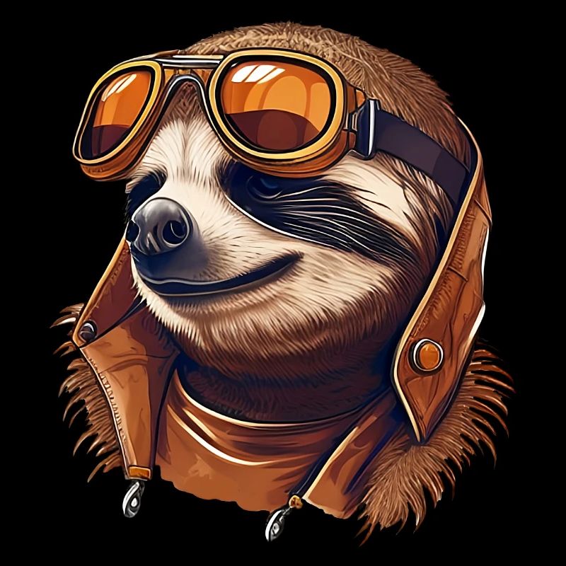 Faultier mit Fliegerbrille