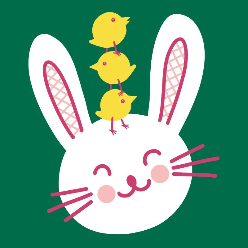Easter Bunny and Three Cute Chicks
