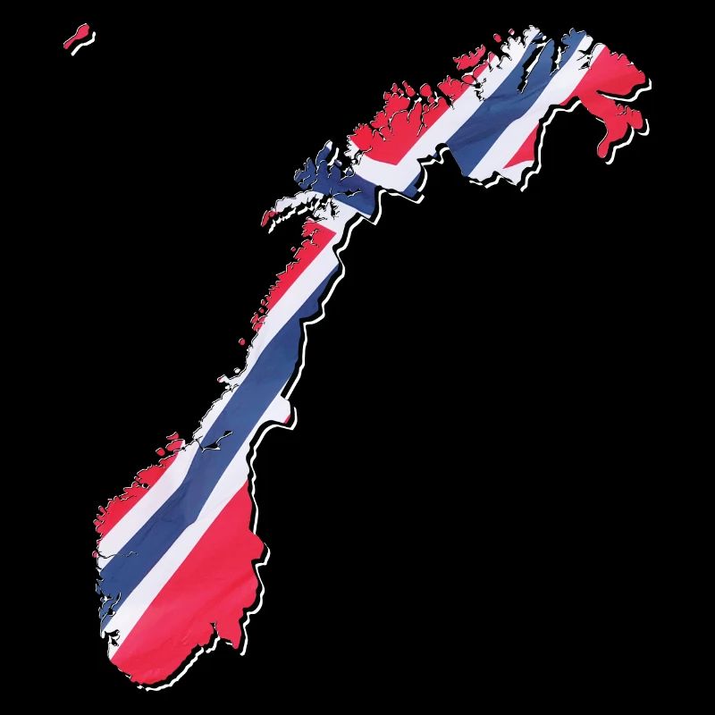 Norway flag in Norway map