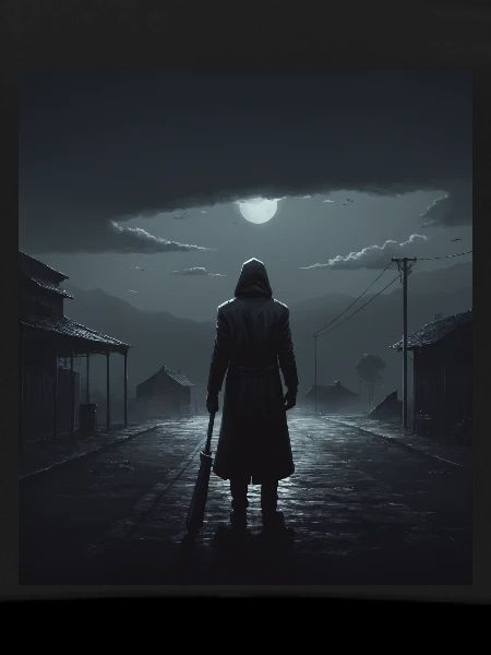 Mysterious figure at night