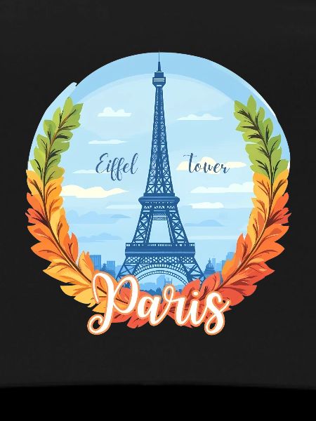 Paris Skyline with Laurel Frame