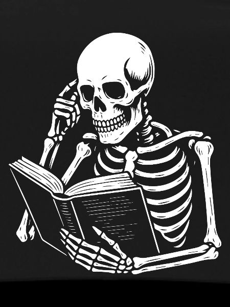 Stylish Skeleton Reading Book