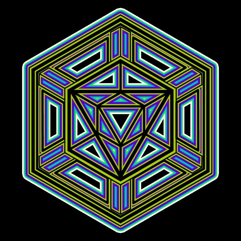 Hexagone de Géométrie Sacrée Mandala Goa Psytrance Om