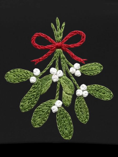 Embroidered mistletoe – romantic Christmas (printed)