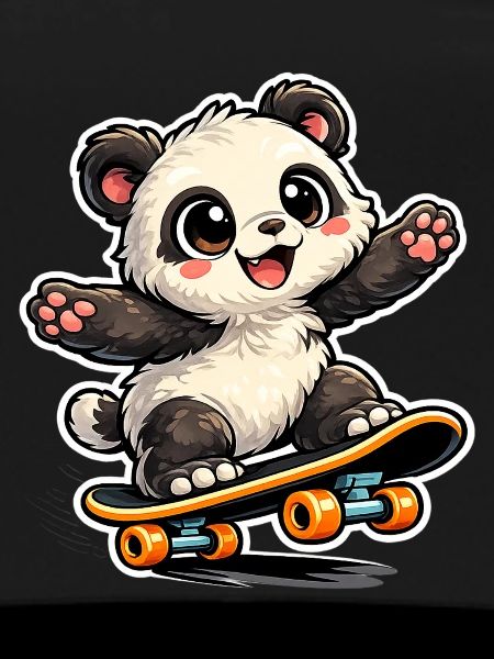 Panda Skateboard Joy