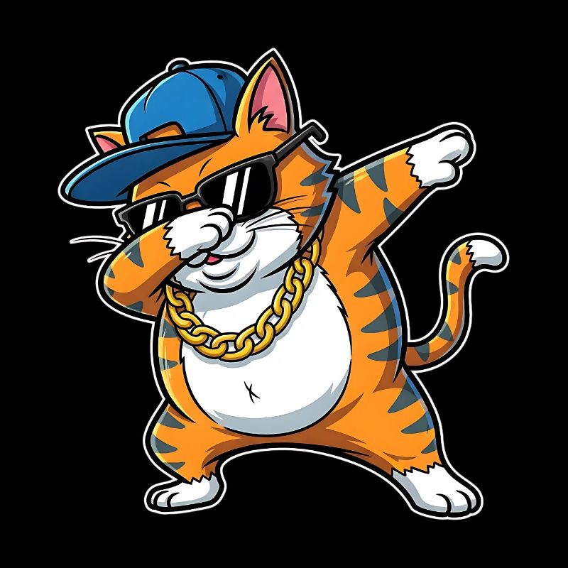 Dessin animé hip-hop cool du chat