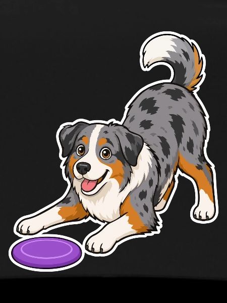Australian Shepherd with purple Frisbee