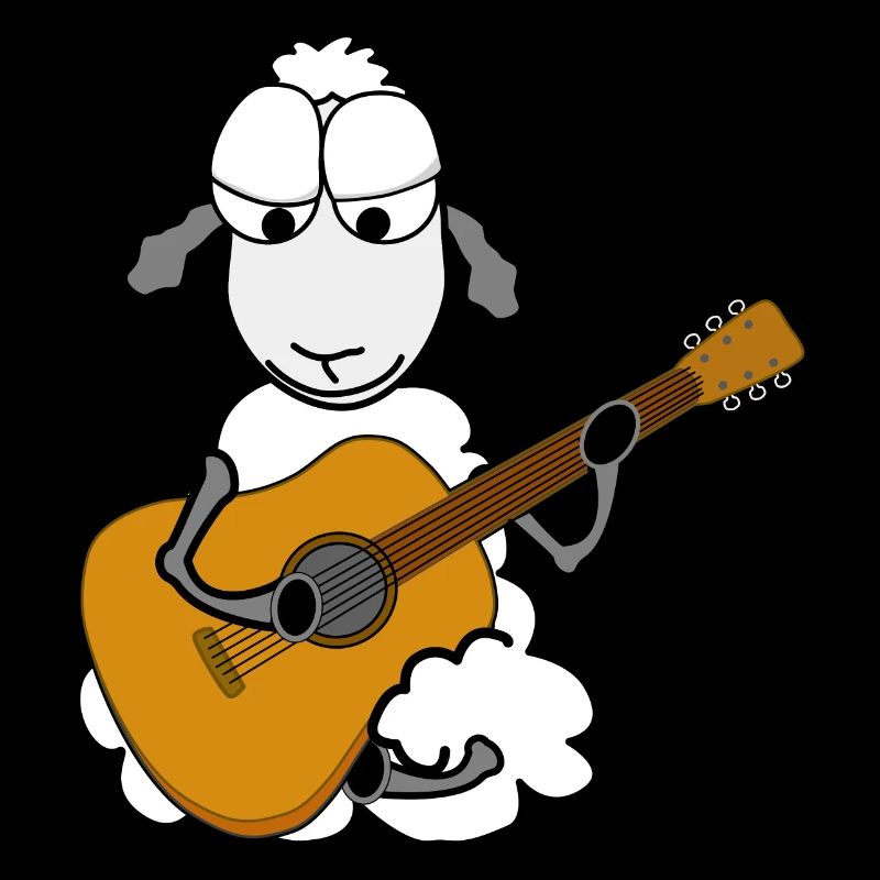 Sheep playing guitar