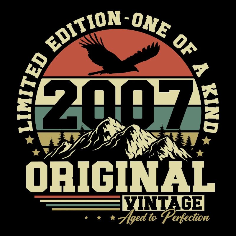 Original 2007 Vintage Vintage Rétro Anniversaire