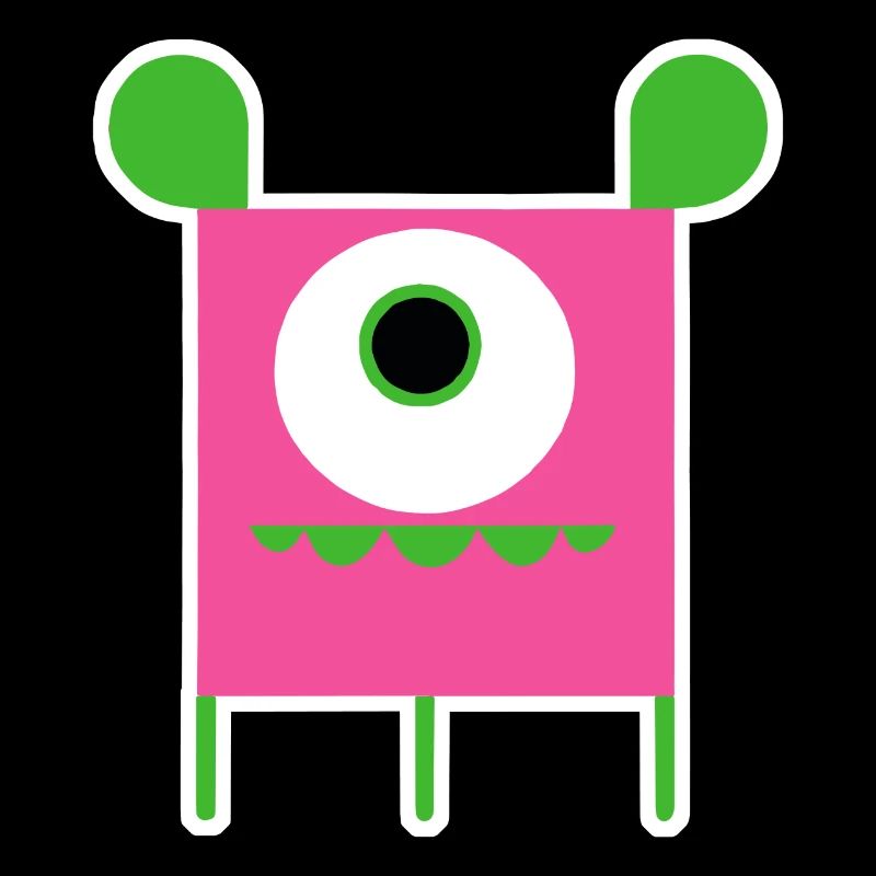 Monstre Cyclope Rose | Extraterrestre carré drôle