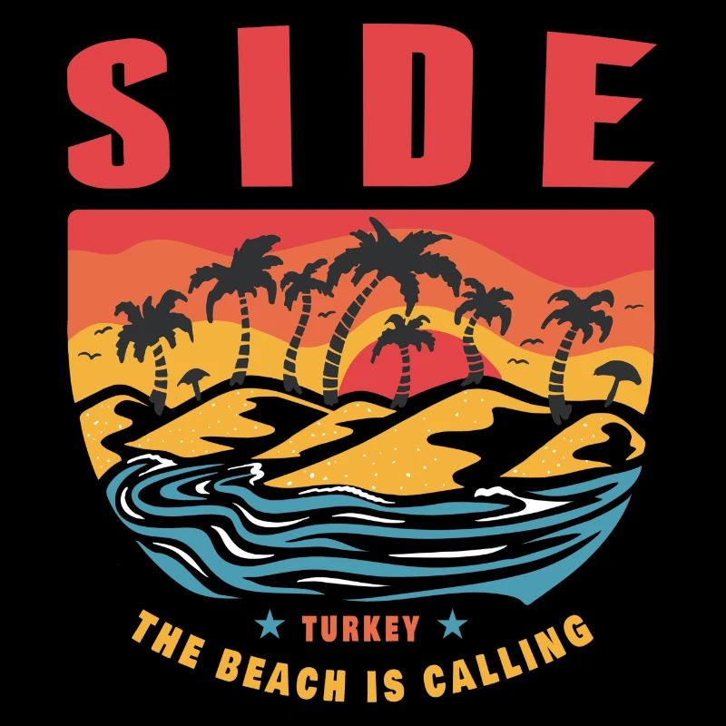 Side Turkey palm tree design