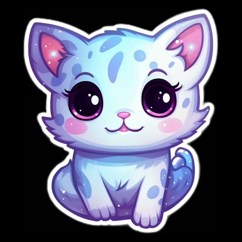 "Spacebound Kitty: Adorable Cartoon in Orbit"