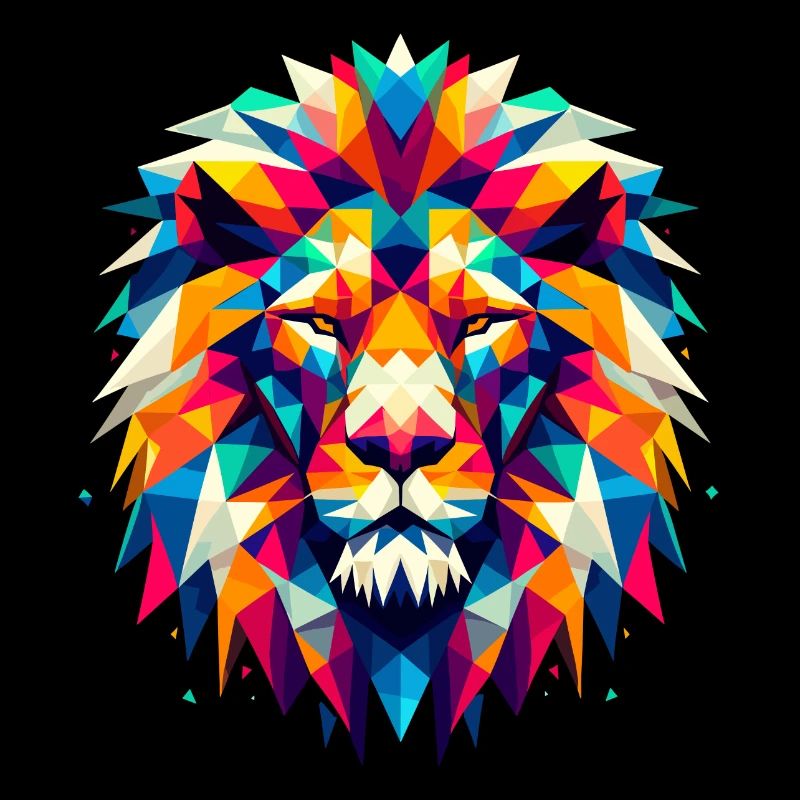 Lion Geometric Colorful Gift