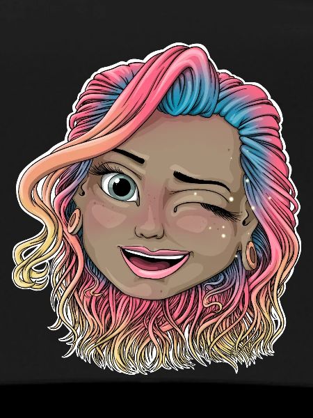 Vibrant Winking Illustration