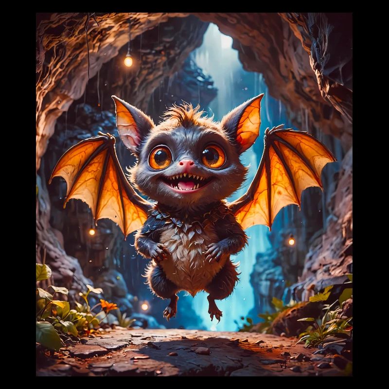 super cute animals in a forest – bat in a cave