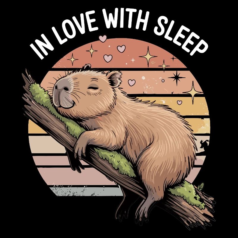 Süßes Capybara Schlaf Design