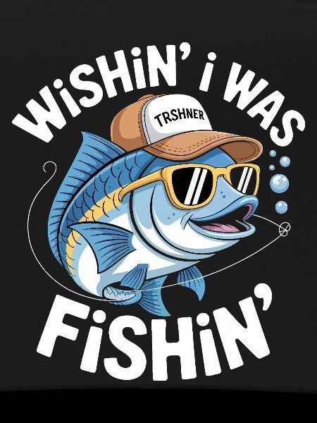 Humorvoller Fisch mit Surf-Accessoires