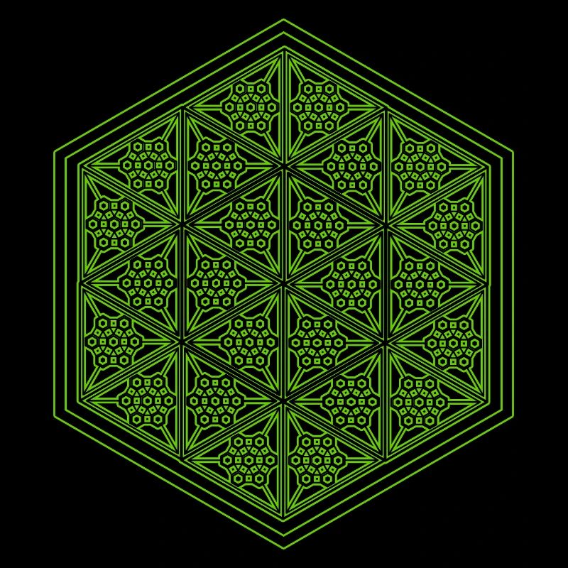 Geometric Hexagon Pattern Yoga Goa Psytrance